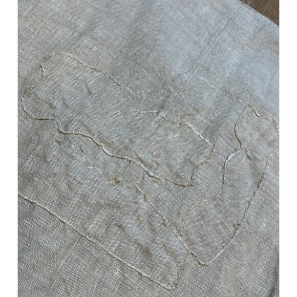 Vintage Tamiko Linen Overcoat Tunic Jacket Stitching Detail Minimilist Lagenlook - Picture 8 of 14